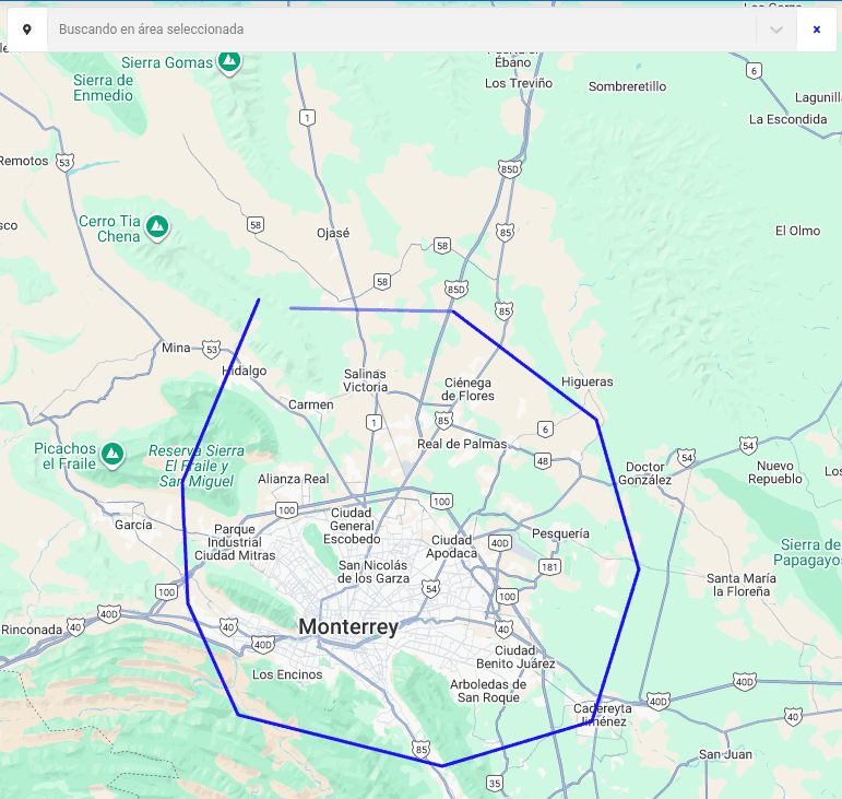 Búsquedas Delimitar Mapa