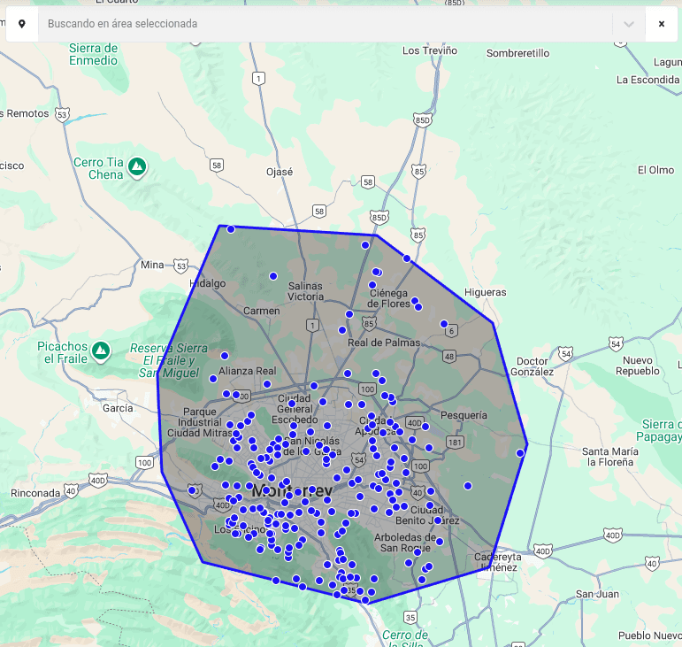Búsquedas Mapa Delimitado