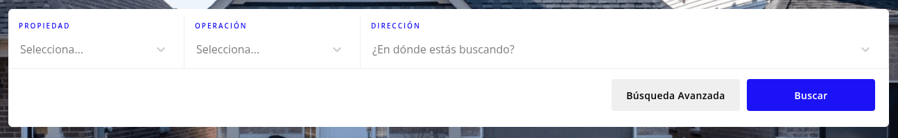Búsqueda de Propiedades Configuración