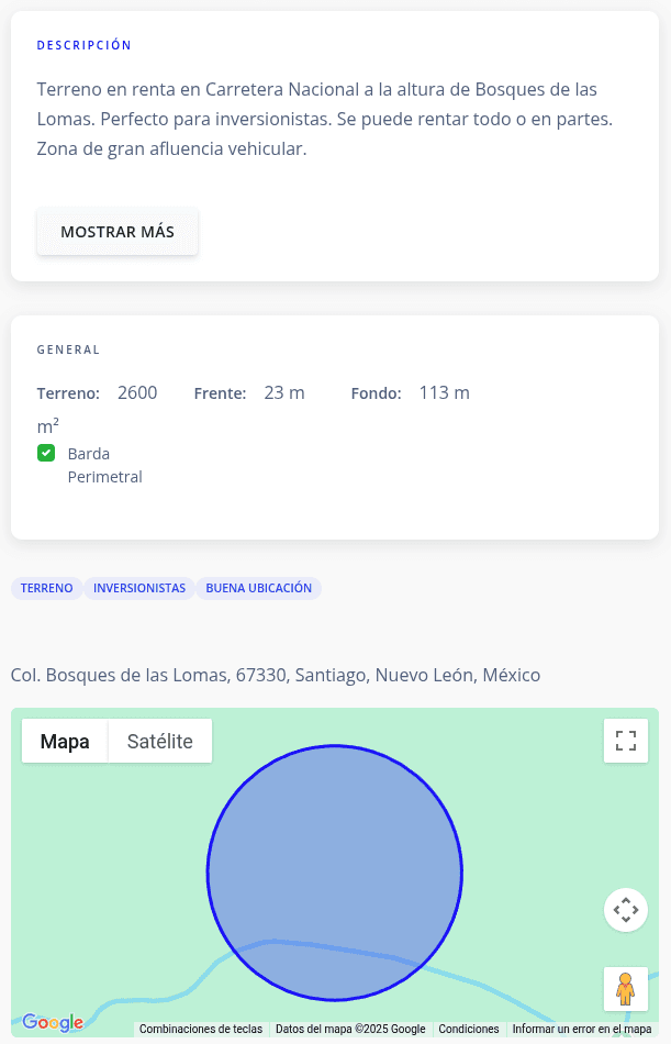 Búsqueda de Propiedades Información General