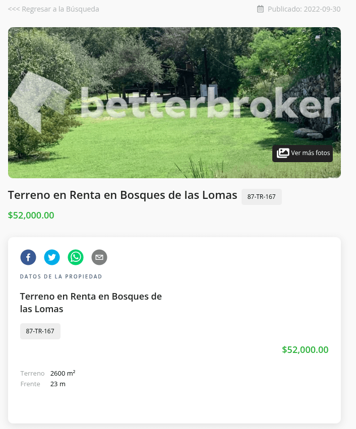 Búsqueda de Propiedades Propiedad Seleccionada