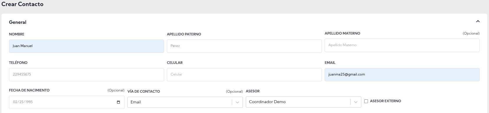 Contactos Principal