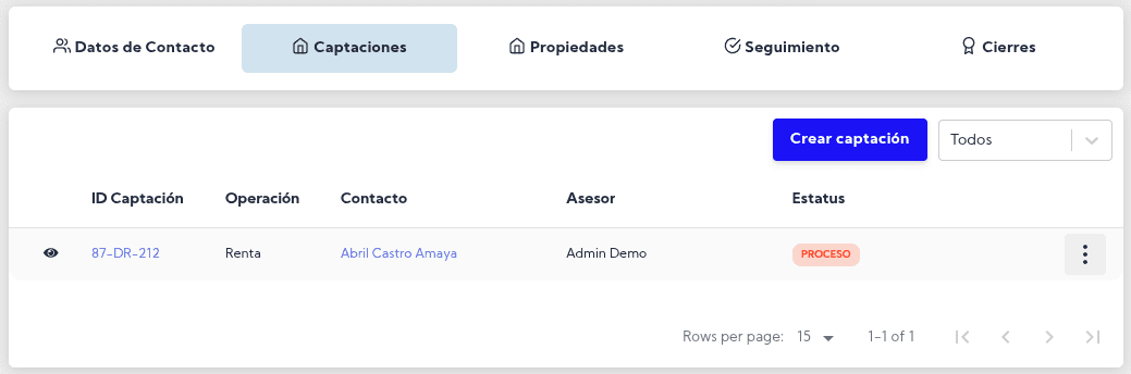 Crear Captación Contactos