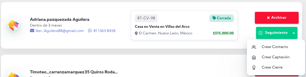 Crear Captación Leads