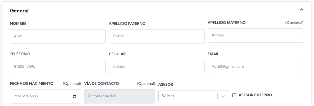 Formulario General