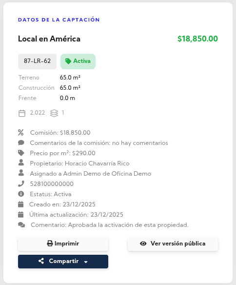 Previsualización Datos Captación