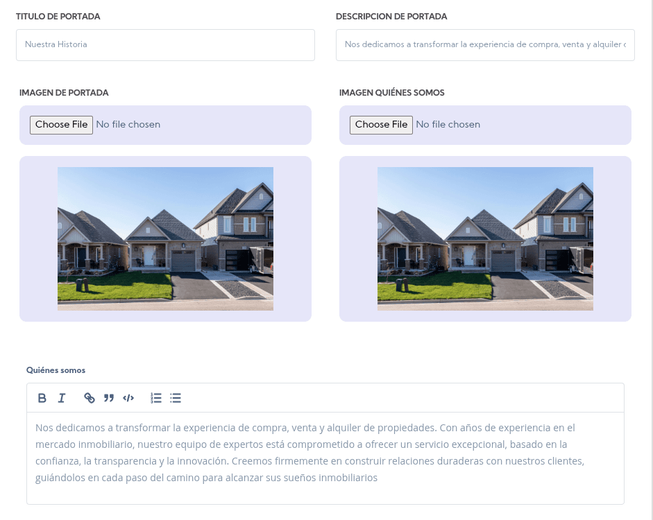 Quiénes Somos Configuración